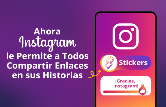 Instagram Permite Ahora Compartir Enlaces en Historias Como se Muestra en Teléfono con Sticker Tipo Hipervínculos