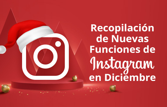 Logo de Instagram con Sombrero de Navidad sobre Plataforma Representando las Nuevas Funciones de la App