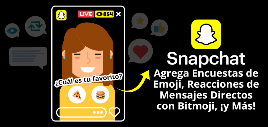 Persona en Snapchat Usando Encuesta de Emoji ya que la Compañía Agregó Tres Funciones Nuevas