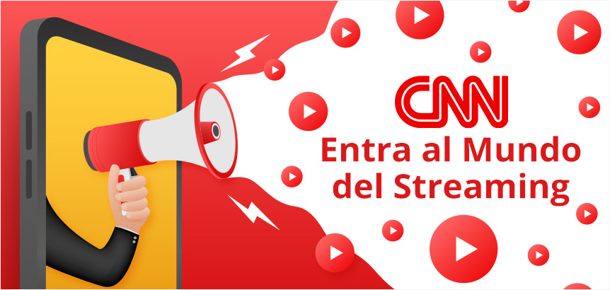 Mano Sosteniendo Megáfono A Través de Pantalla de Celular y Difundiendo Iconos de Reproducción de Streaming