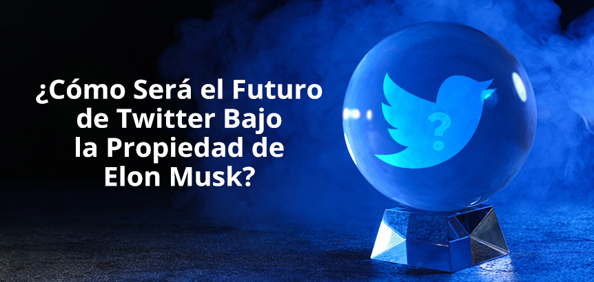 Pájaro de Twitter Dentro de Bola de Cristal con Futuro Desconocido Bajo Propiedad de Elon Musk