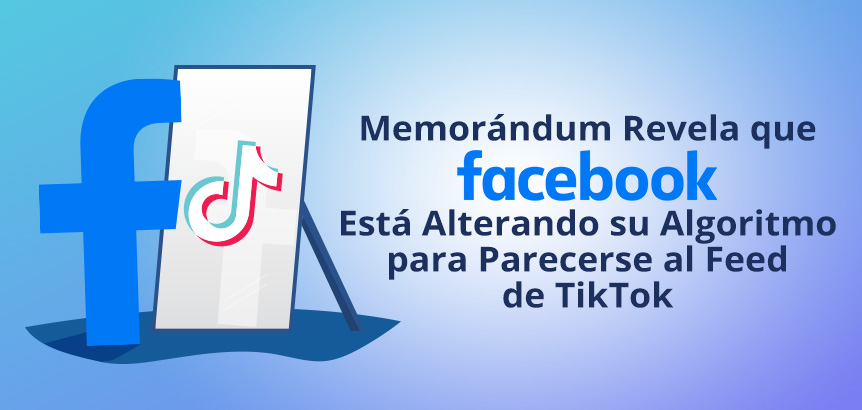 Logo de Facebook Frente a un Espejo que Refleja el Logo de TikTok