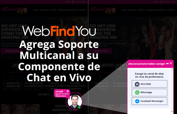 WebFindYou Agrega Soporte Multicanal al Componente de Chat en Vivo, Mostrando Varias Opciones de Contacto