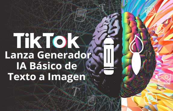 Cerebro con Iconos de Lápiz y Pincel en Cada Hemisferio Representando la Nueva Función de TikTok