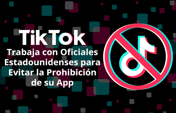 Signo de Negación Sobre Logo de TikTok Representando la Posible Prohibición de la App