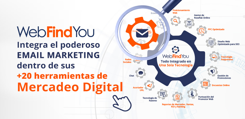 WebFindYou Integra un Poderoso Email Marketing dentro de sus Piezas de Mercadeo Digital