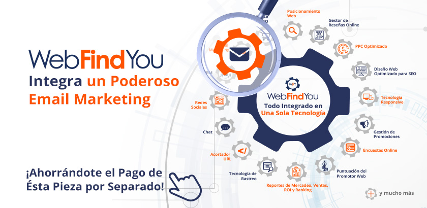 La Tecnología de Mercadeo Digital WebFindYou Integra un Poderoso Email Marketing