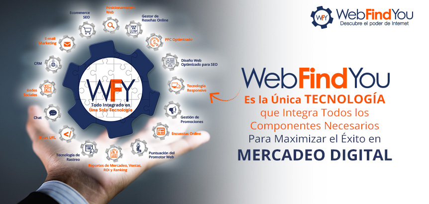 WebFindYou es la Única Tecnología de Mercadeo Digital Todo en Uno
