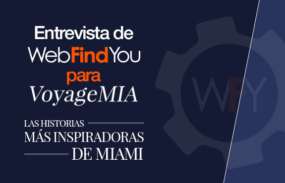 Imagen con el Logo de WebFindYou y el de la Revista VoyageMIA