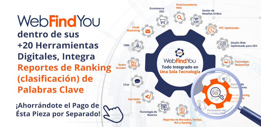 WebFindYou Dentro de sus +20 Herramientas Integra Reportes de Palabras Claves WebFindYou Dentro de sus +20 Herramientas Integra Reportes de Palabras Claves