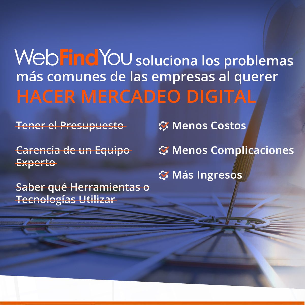 WEBFINDYOU SOLUCIONA LOS PROBLEMAS MÁS COMUNES DE LAS EMPRESAS AL QUERER HACER MERCADEO DIGITAL